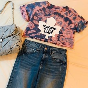 B1G1F🌸Custom Dyed Toronto Maple Leafs Cropped Tee